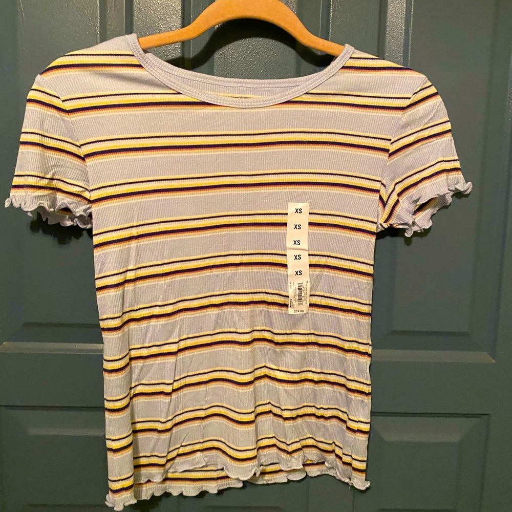 Blue striped short-sleeved tee